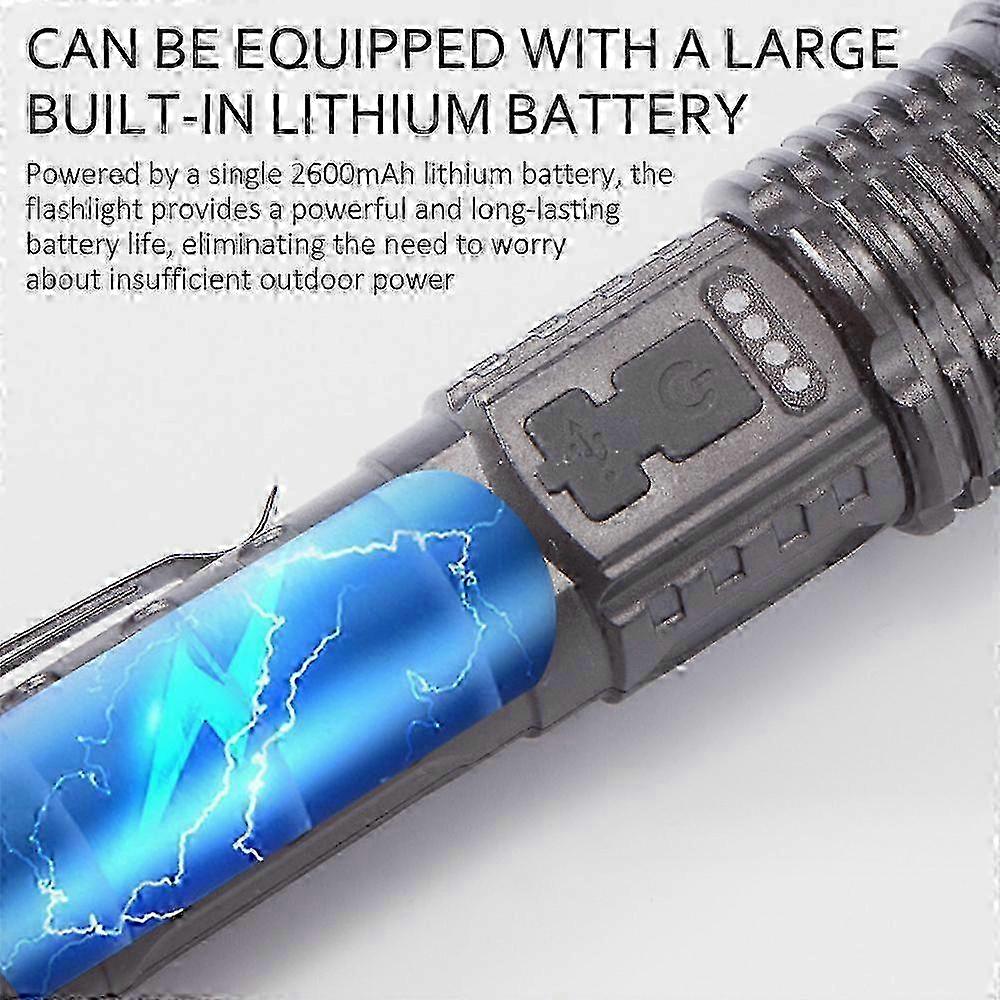 USB Rechargeable Zoomable LED Torch Flashlight for Outdoor Activities