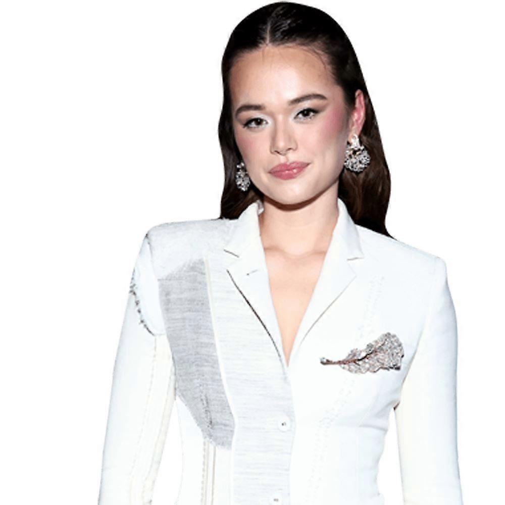 Grace Murdoch (vit klänning) halvkropp kompis utskärning