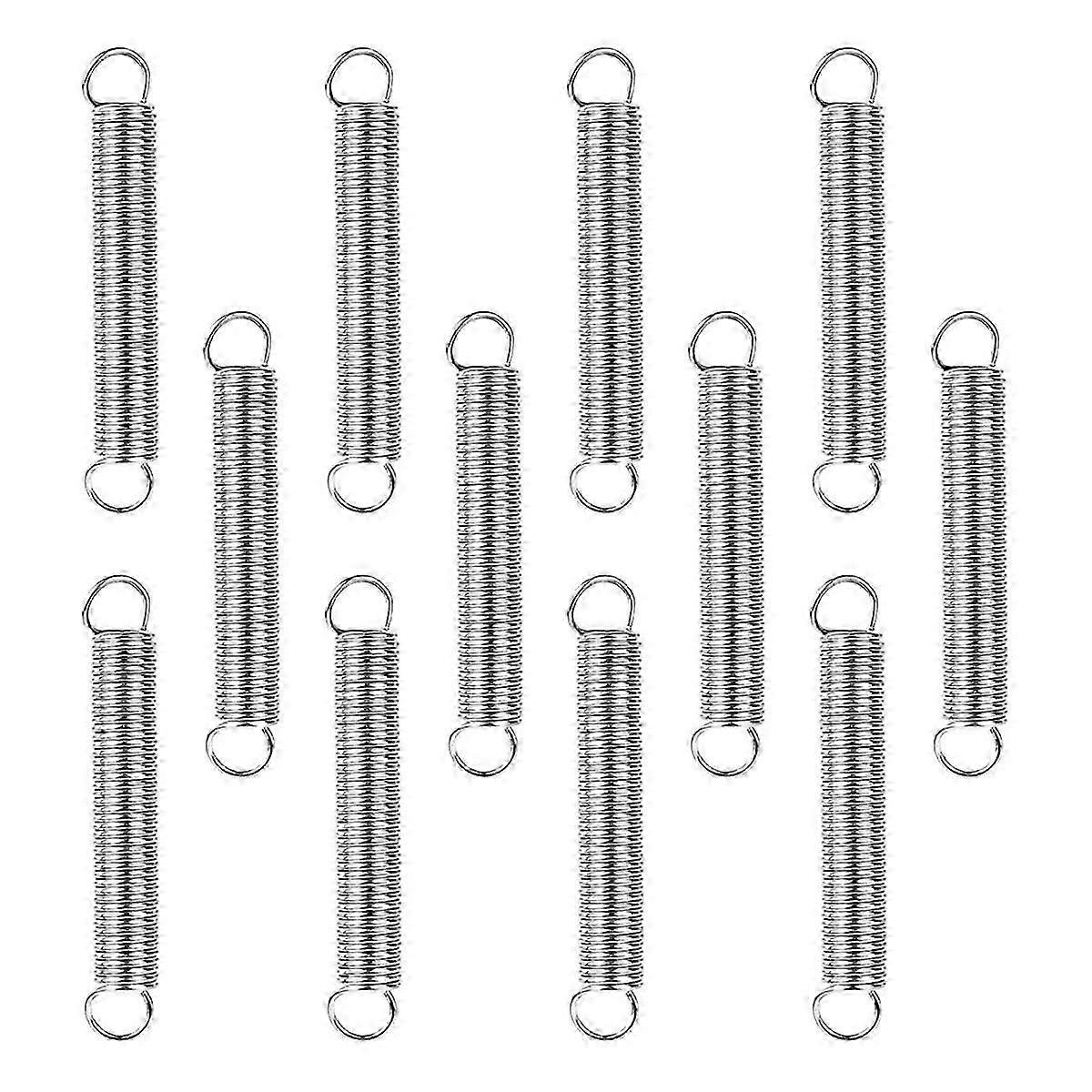 12Pcs Extension Spring, Hook Ends Construction Tension Springs with Hook Ends for Machinery Industr