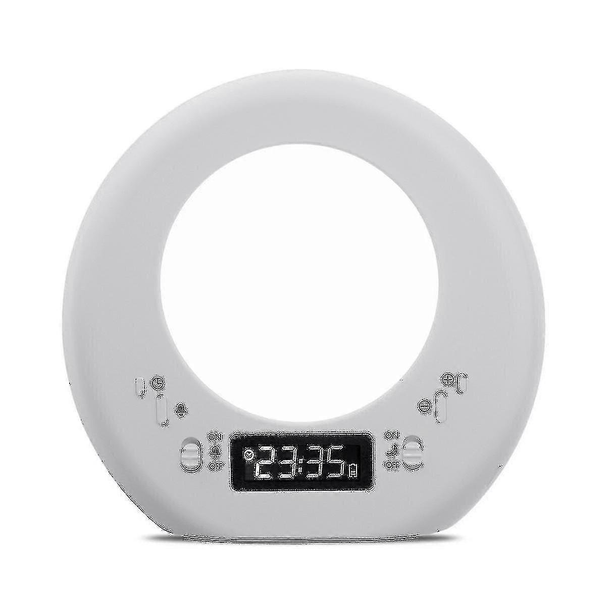 Multifunction Moon Table Lamp Night Light Display Time Novelty Lighting Wake Up White Color