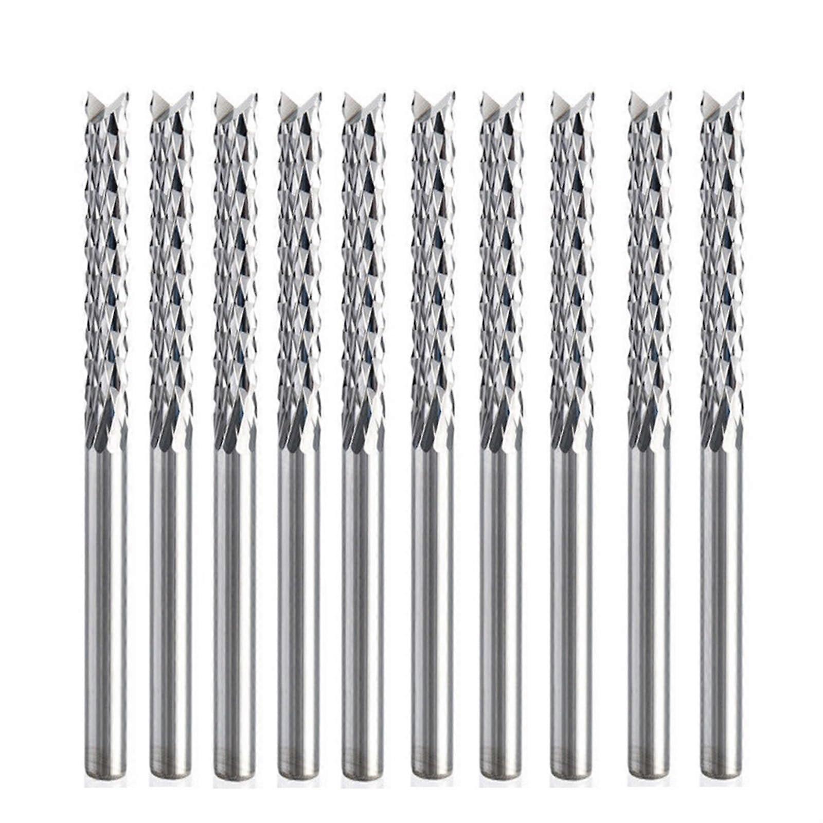 Carbide Tungsten Corn Cutter PCB Milling Bits End Mill 0.5mm-12mm CNC Router Bits 2.0mm Size 10 Pack for Engraving