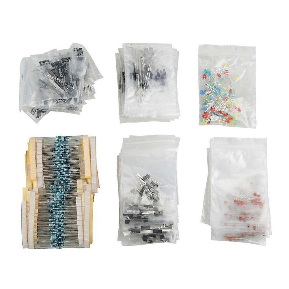 Electronic Components Set LED Diodes Transistor Electrolytic Capacitors Resistors Kit