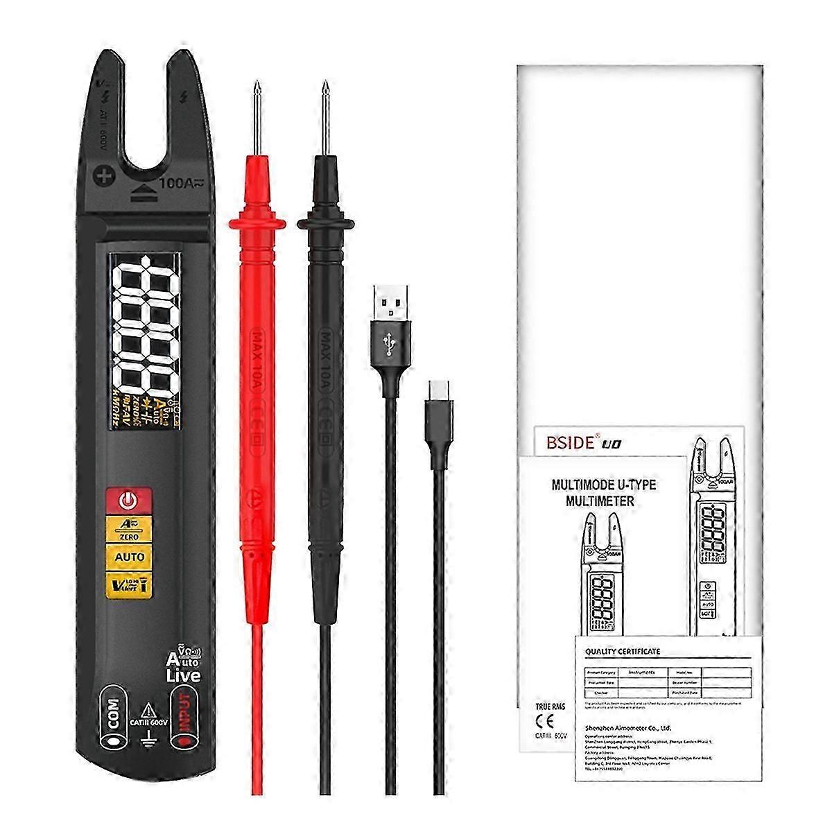 U0 Digital Clamp Meter Fork DC AC 100A Smart Ammeter Pliers TRMS Current Auto Multimeter Voltage El