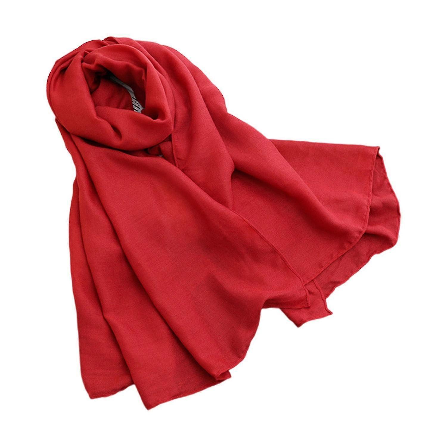 kvinner sommer skjerf stor lang lett strand gasbind sjal wrap ensfarget tynn lang sjal daglig