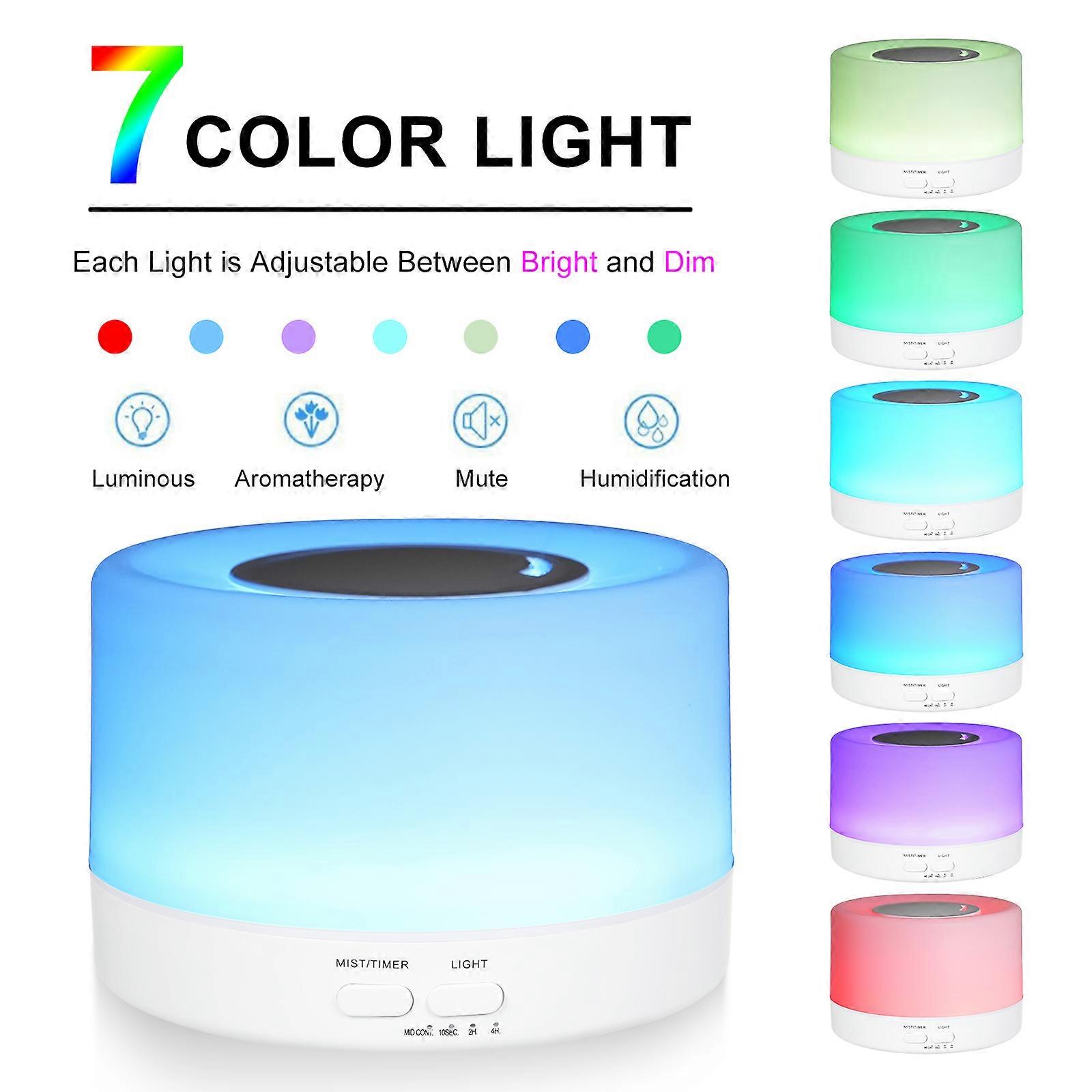 500ML Household Humidifier Essential Oil 7-Color LED Light Aroma Diffuser Cool Mist Maker with Remote Control