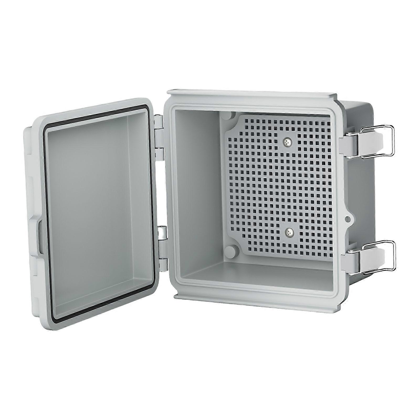 Waterproof Electrical Junction Box Plastic Project Box Enclosure Electronic Instrument Hinge Case with Mounting Plate