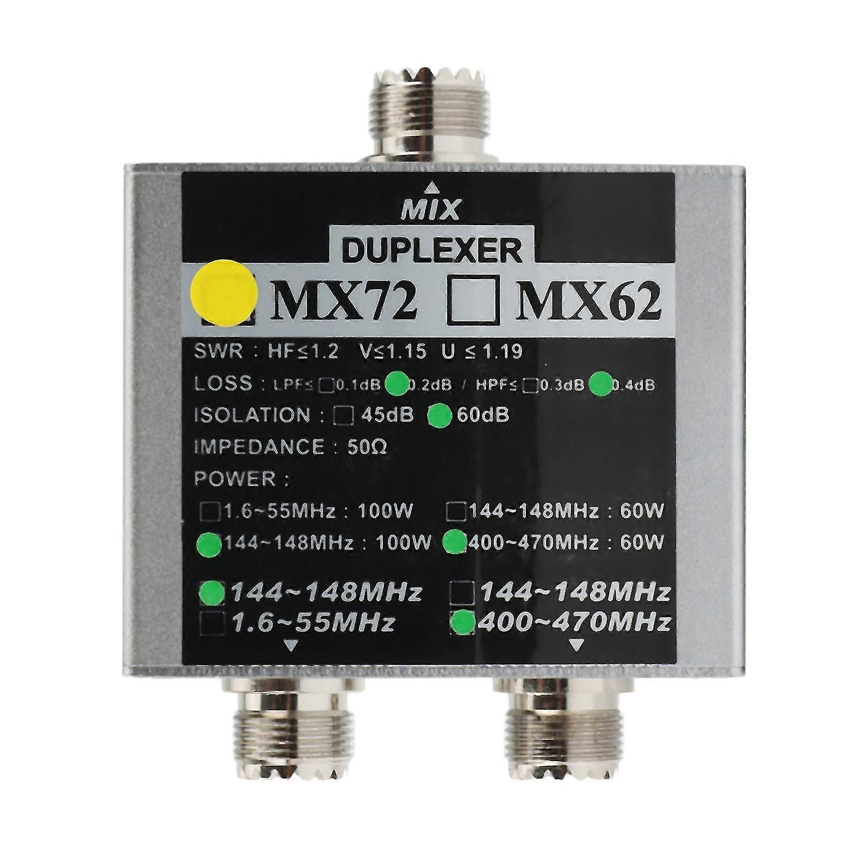 HF Walkie Talkie Ham VHF UHF Tri-Band Amateur Two Way Radio Antenna Combiner MX72 60-100W Linear Antenna Duplexer-dwdz