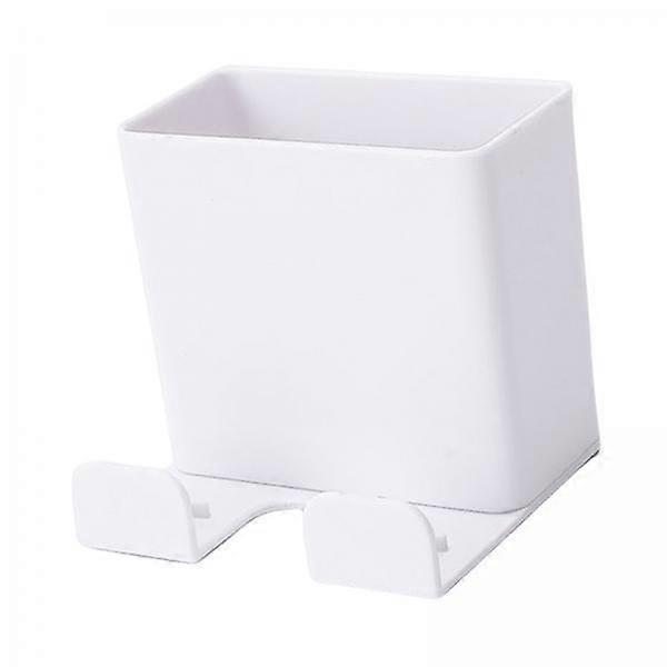 2xRemote Control Storage Boxes Plug Charging Self Shelf for Home White