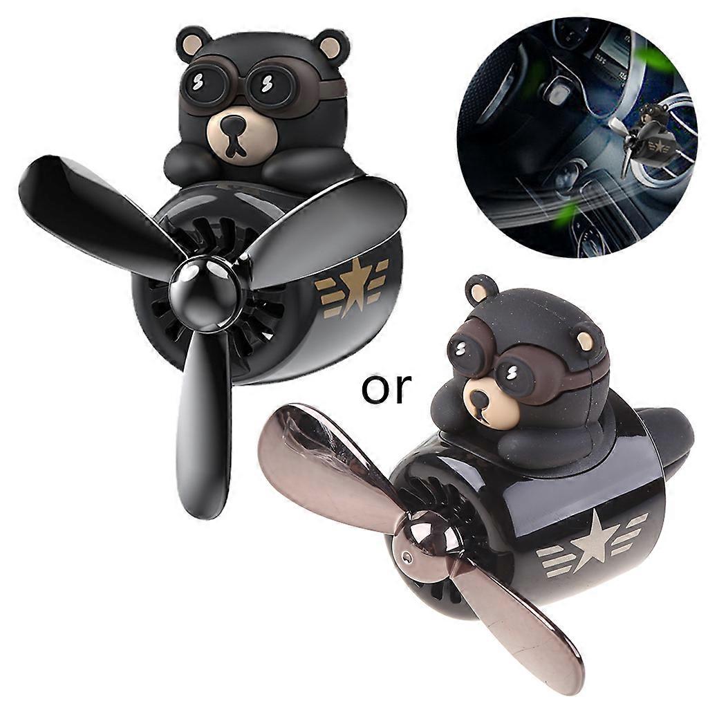 Bear Piloting Air Vent Aromatherapy Perfume Diffuser Lovely Air Freshener with Rotating Propeller Car Accessories Multicolor