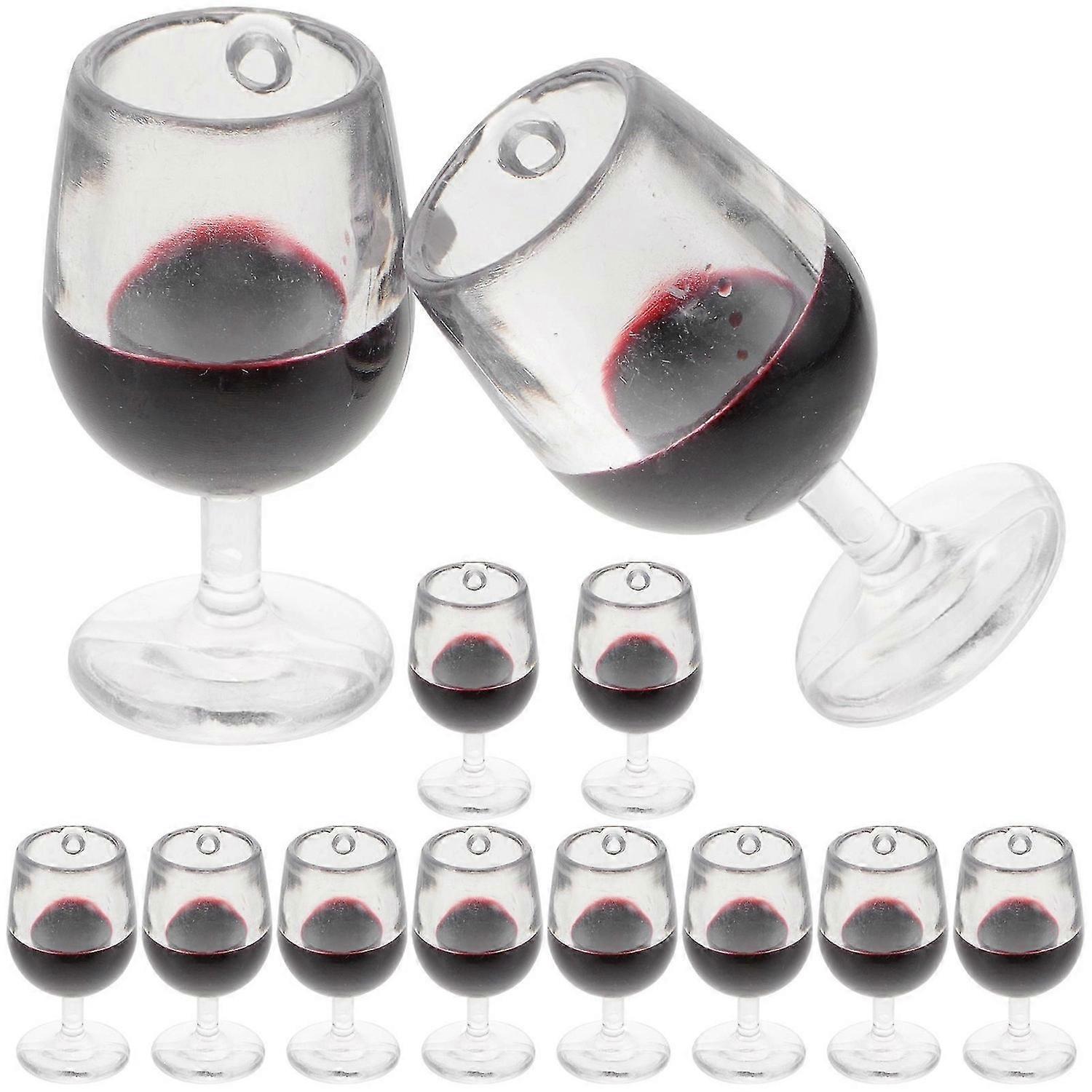 12pcs Doll Wine Glasses Miniature Wine Cup Red Wine Goblet Tiny House