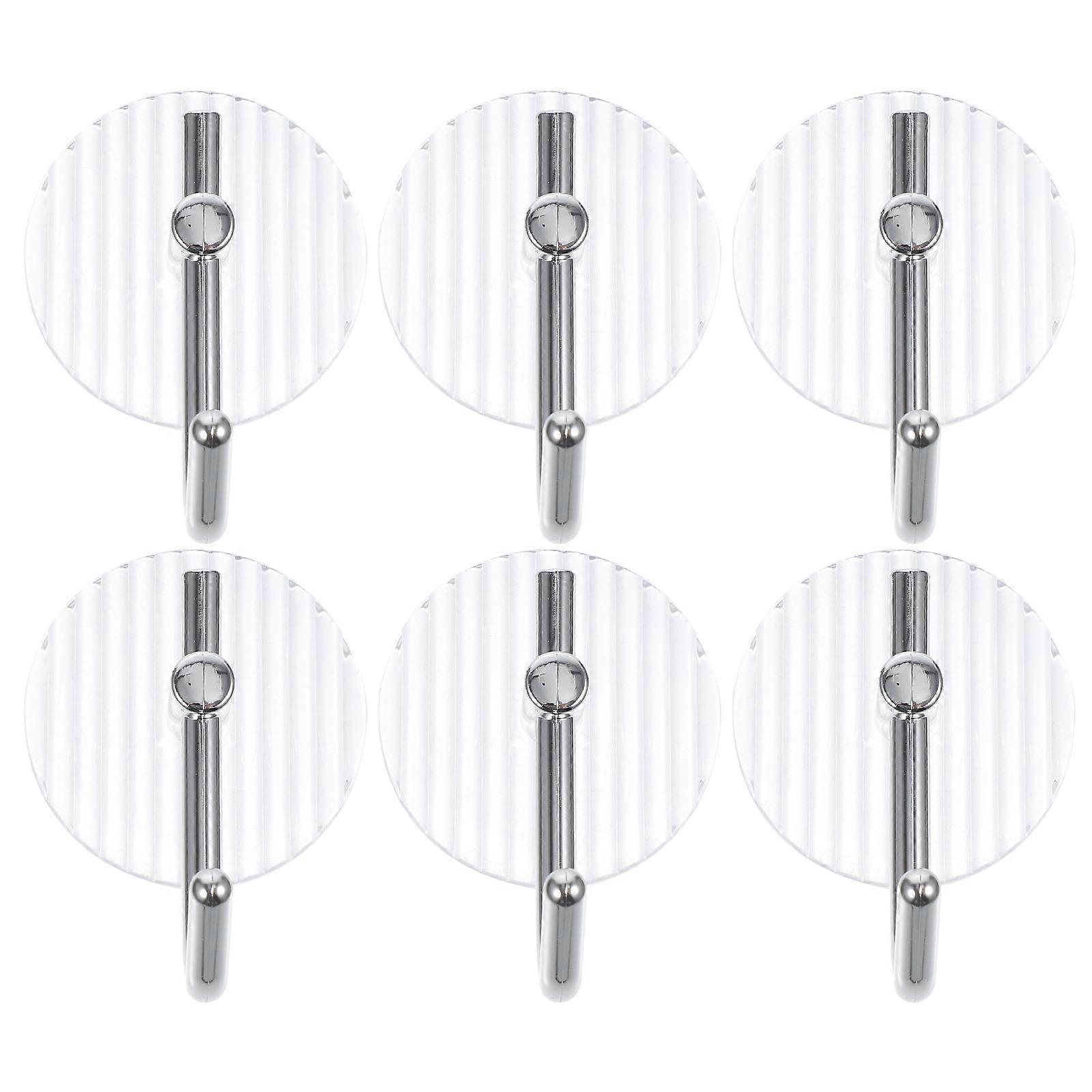 Bathroom Hanger Towel Robe Clothes Hooks ABS Material Space Saving 6Pcs