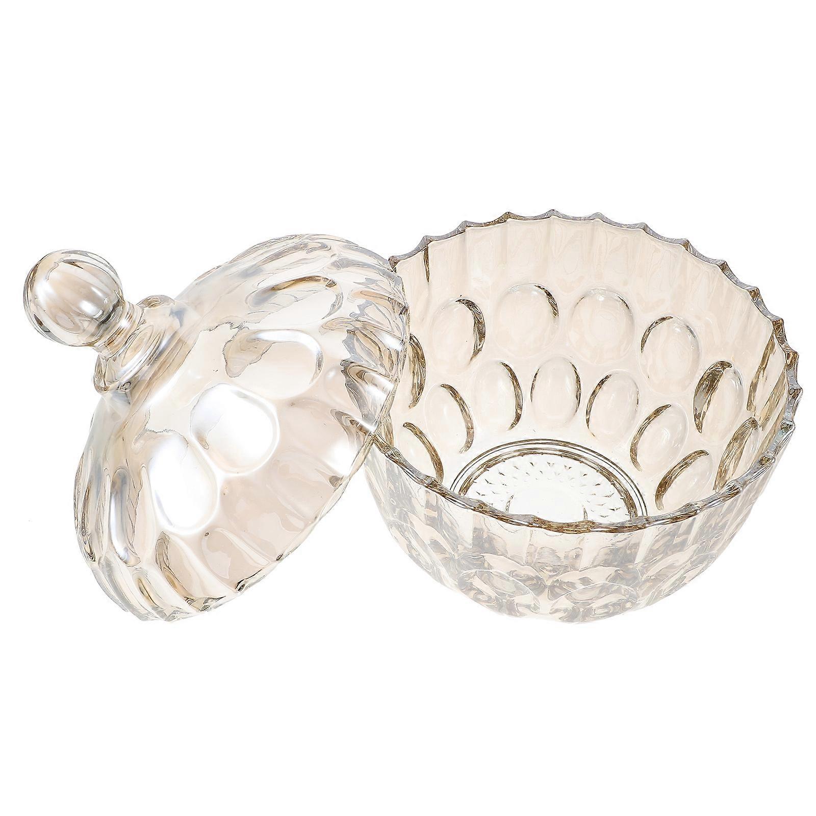 Glass Sugar Container Embossed Glass Jar Multi-Functional Simple Style Holiday Parties 1Pcs