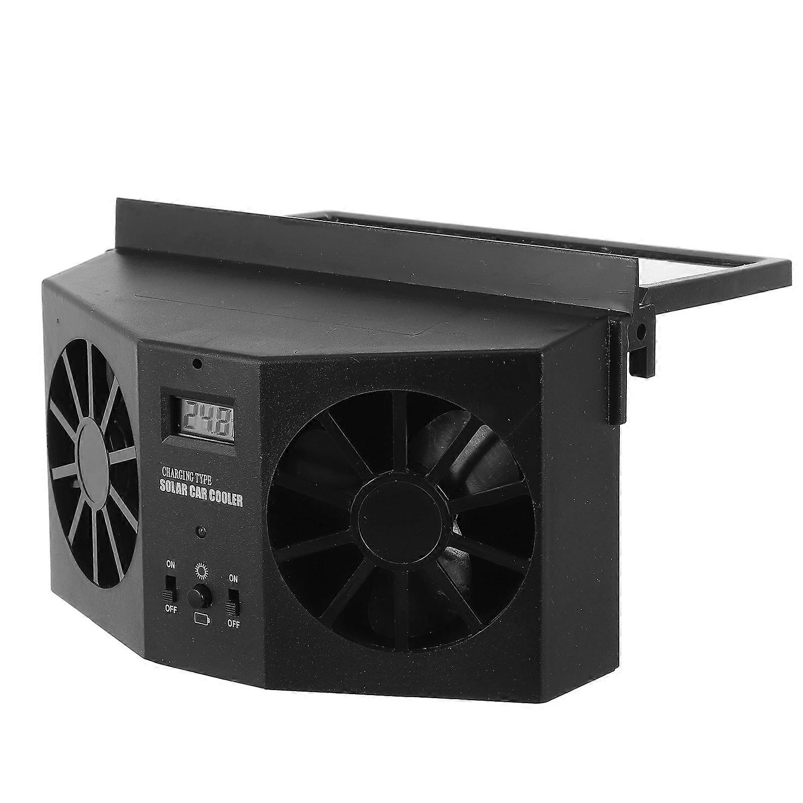 Solar Car Fans Compact Design Car Exhaust Fan Solar Function 16.5X10.5cm Black 1Set
