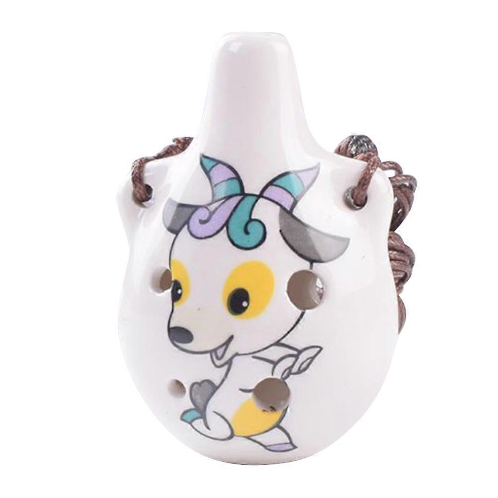 Animal Pattern Ocarina Flute – Portable Musical Instrument for Beginners & Professionals, Ergonomic Design, Sheep Style, Great for Music Lovers &