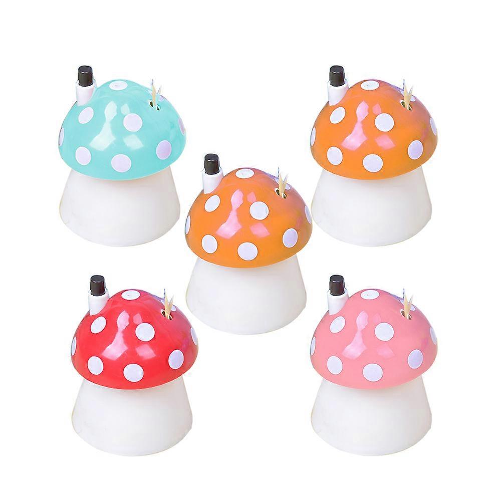 מיכל קיסם קופסת קיסם בצורת פטריות להגנה מפני אבק במסעדה ביתית 5 יחידות