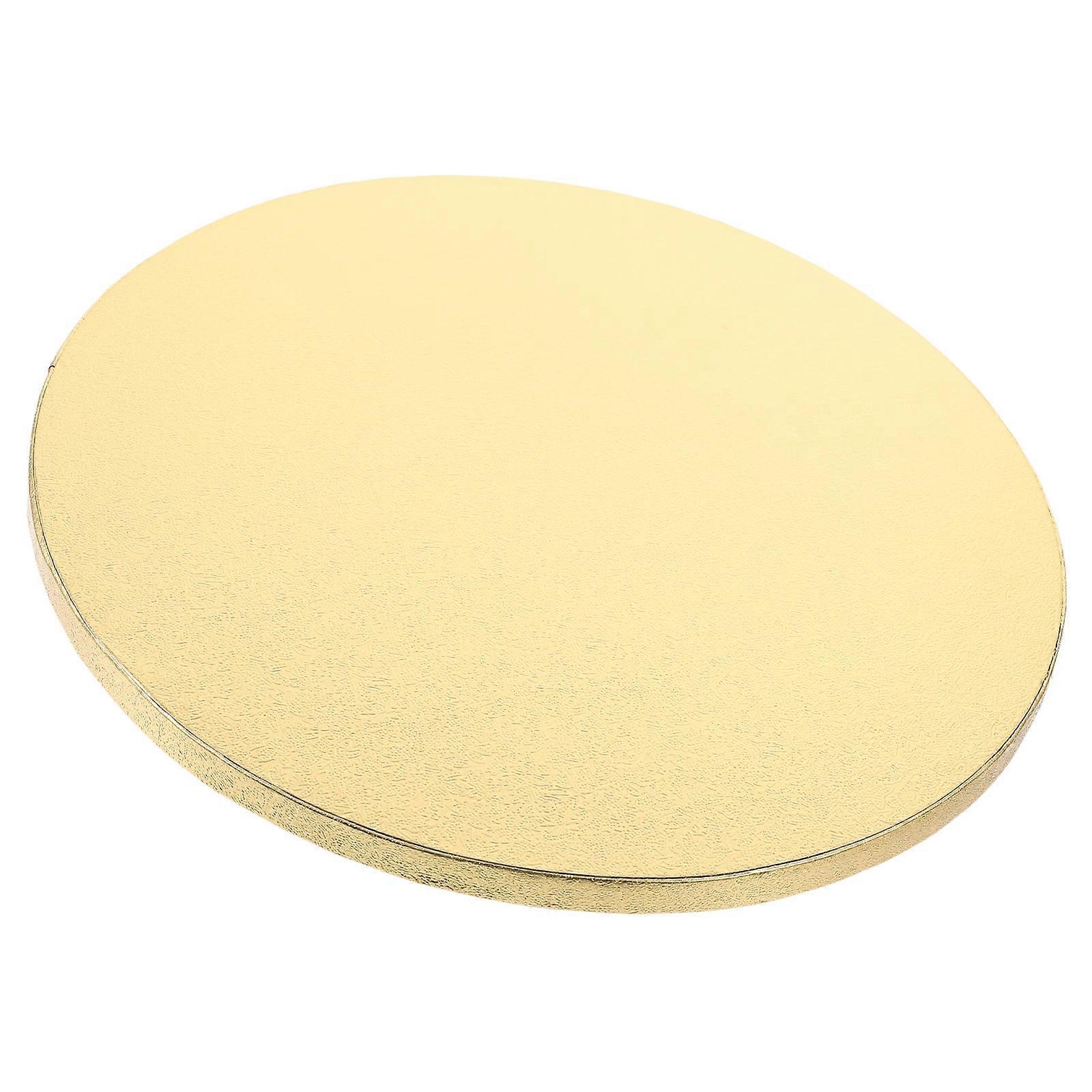 Cake Decorating Drum for Bakeries Golden 10.1X10.1X0.5in Cake Display 1Pcs