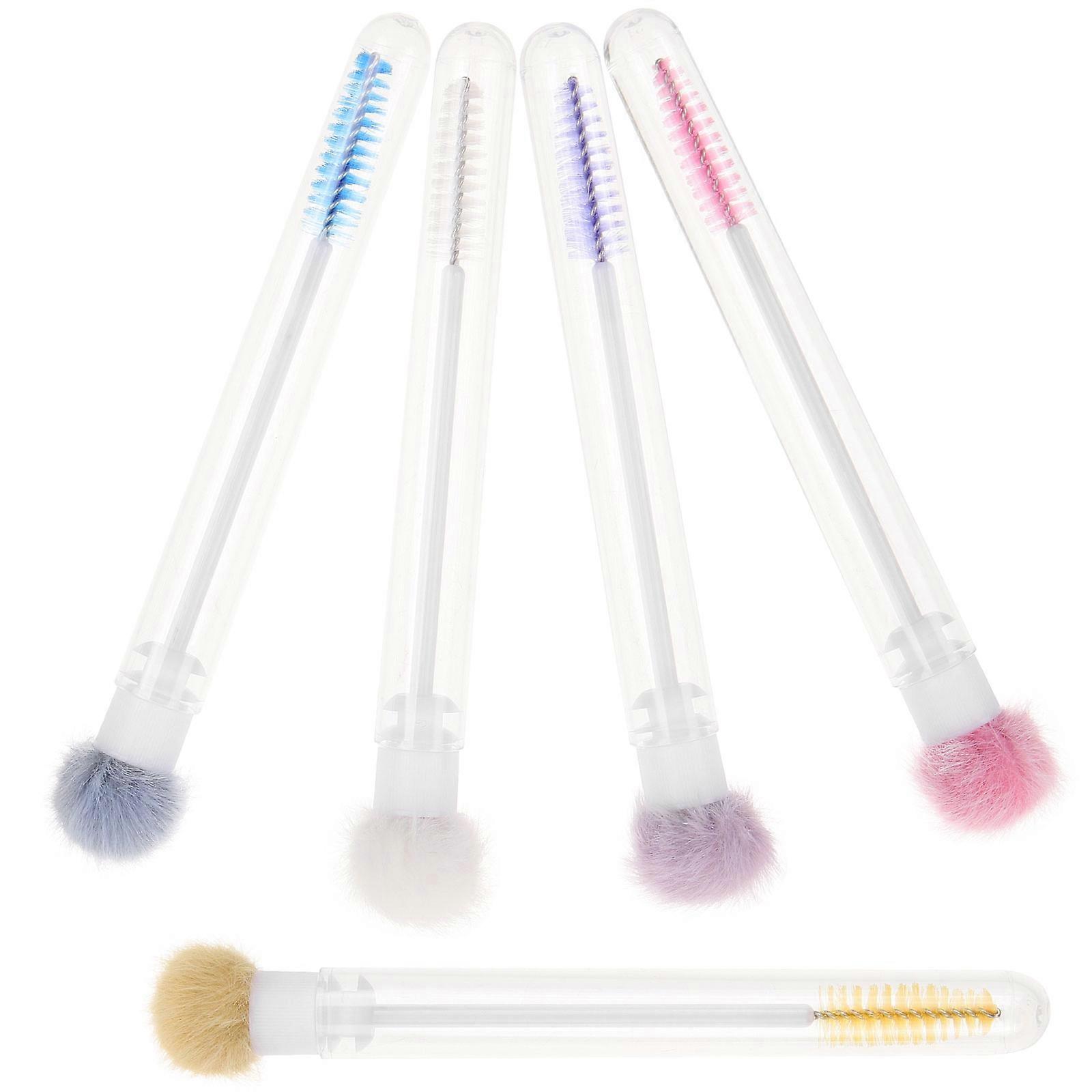 Brosse à cils, brosses à mascara, tubes, format voyage, bleu, lot de 5