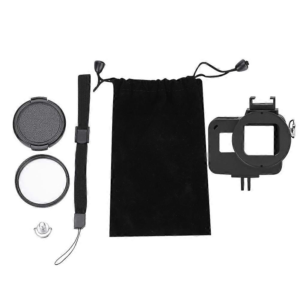 בית מסגרת מגן מסגסוגת אלומיניום + מסנן UV 52 מ"מ עבור GoPro Hero 5 6 (שחור) - אביזר למצלמה