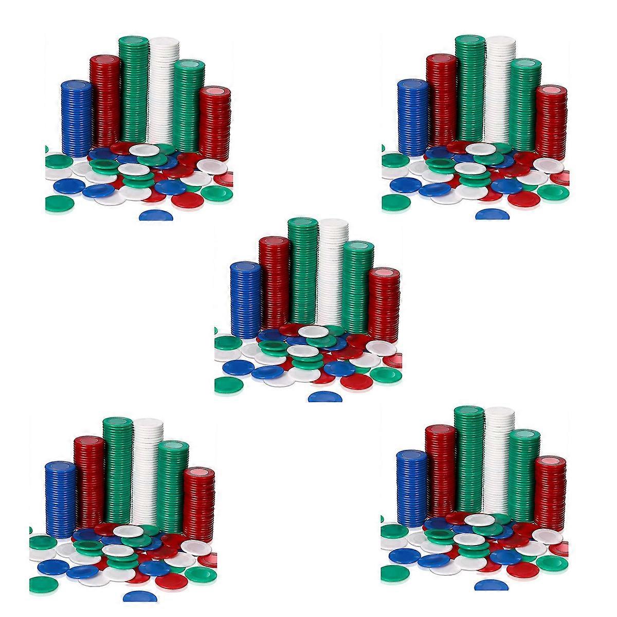 400 Pieces Plastic Poker Chips Game Chips 4 Colors Counter Card, 3