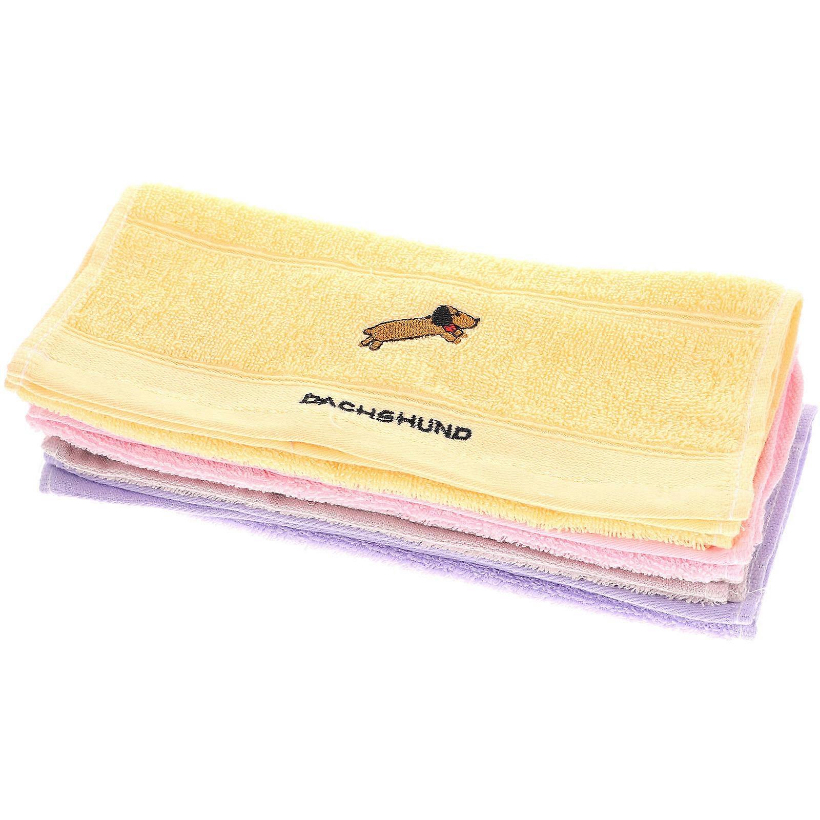 Soft Cotton Towel Cartoon Printing Cotton Towels for Kids Home Use 50x25x0.5cm 4Pcs