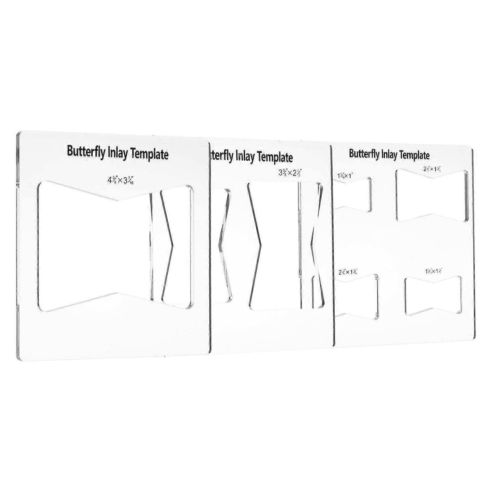 6×6 Inches Pack of 3 Butterfly Inlay Template Router and Decorative Templates for Woodworking 7 in 3 Router and Decorative Templates