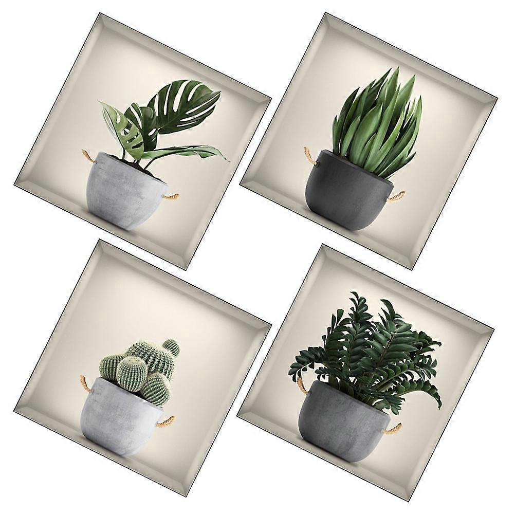 Wall Decals for Bedroom Green Plants Leaves Wall Stickers Homeowners Design Enthusiasts 30X30CM 4Pcs