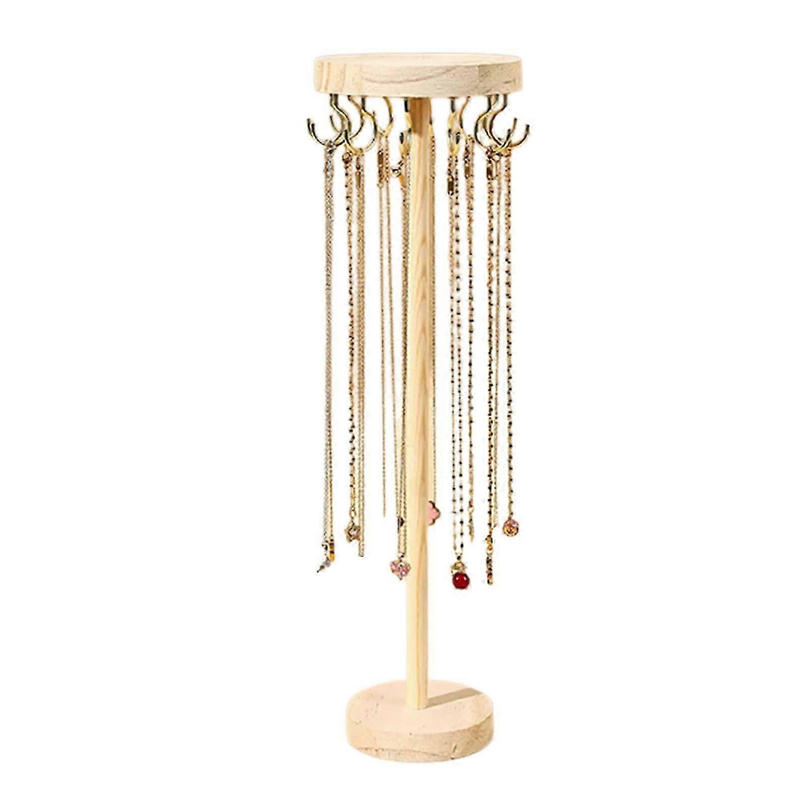 Multipurpose Necklace Showcases Storage Stand With Adjustable Sturdy Wood Hook For Space Saving Storage Designs