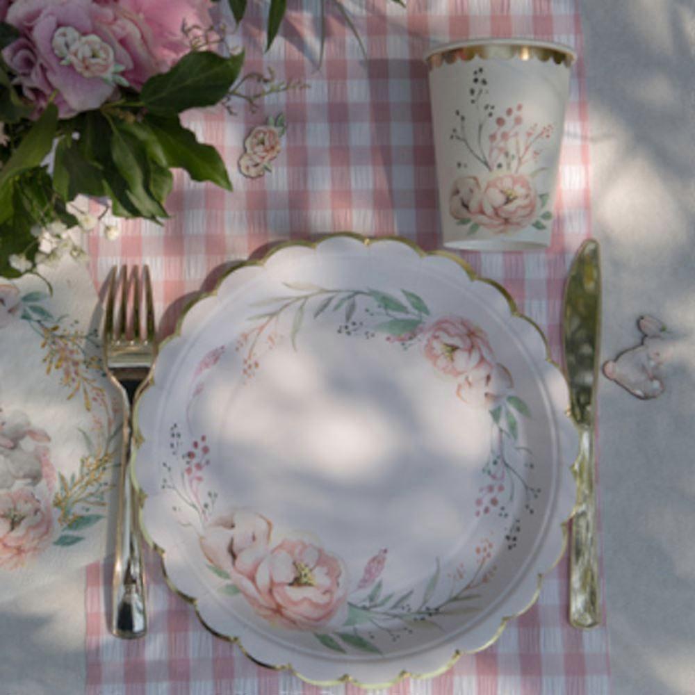 Pastel Colour Floral Plates x10