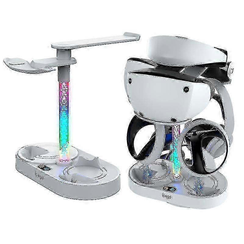 Magnetic Rainbow Charging Station Compatible With Ps Vr2 Controller, With Ps5 Headset Stand Rgb Ligh