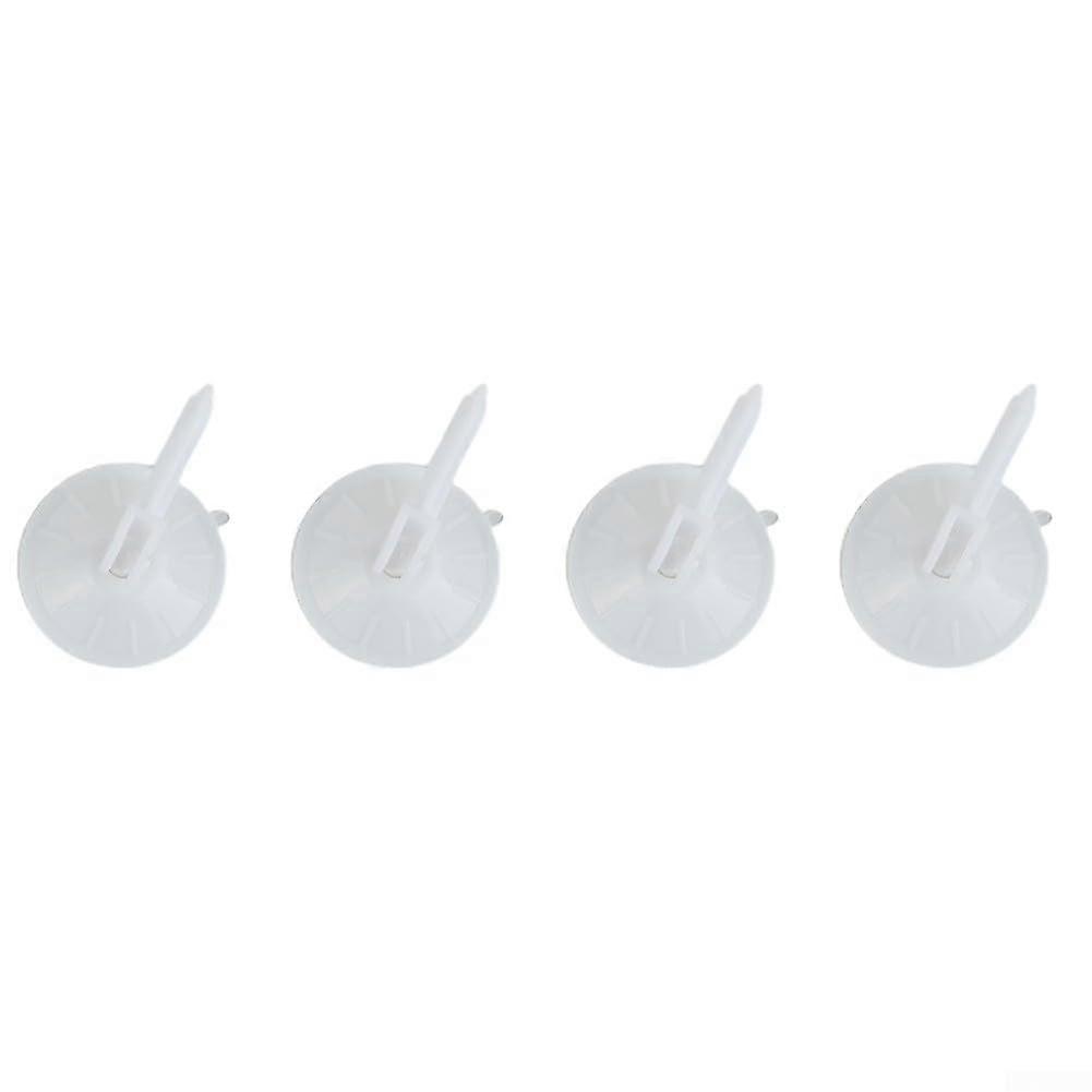 Stable suction cup hooks, 4 pieces, for securing objects on glass or tile surfaces without damage.
