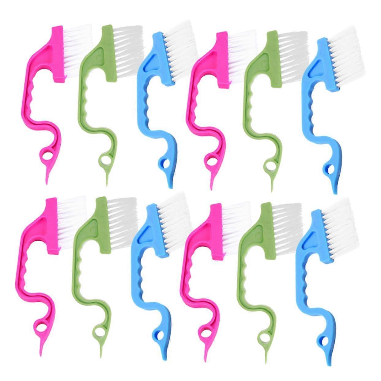 12-Piece Window Frame Cleaning Brush Set - Ergonomic, Durable, Lightweight for Precision Cleaning of Ridges, Corners, and Gaps