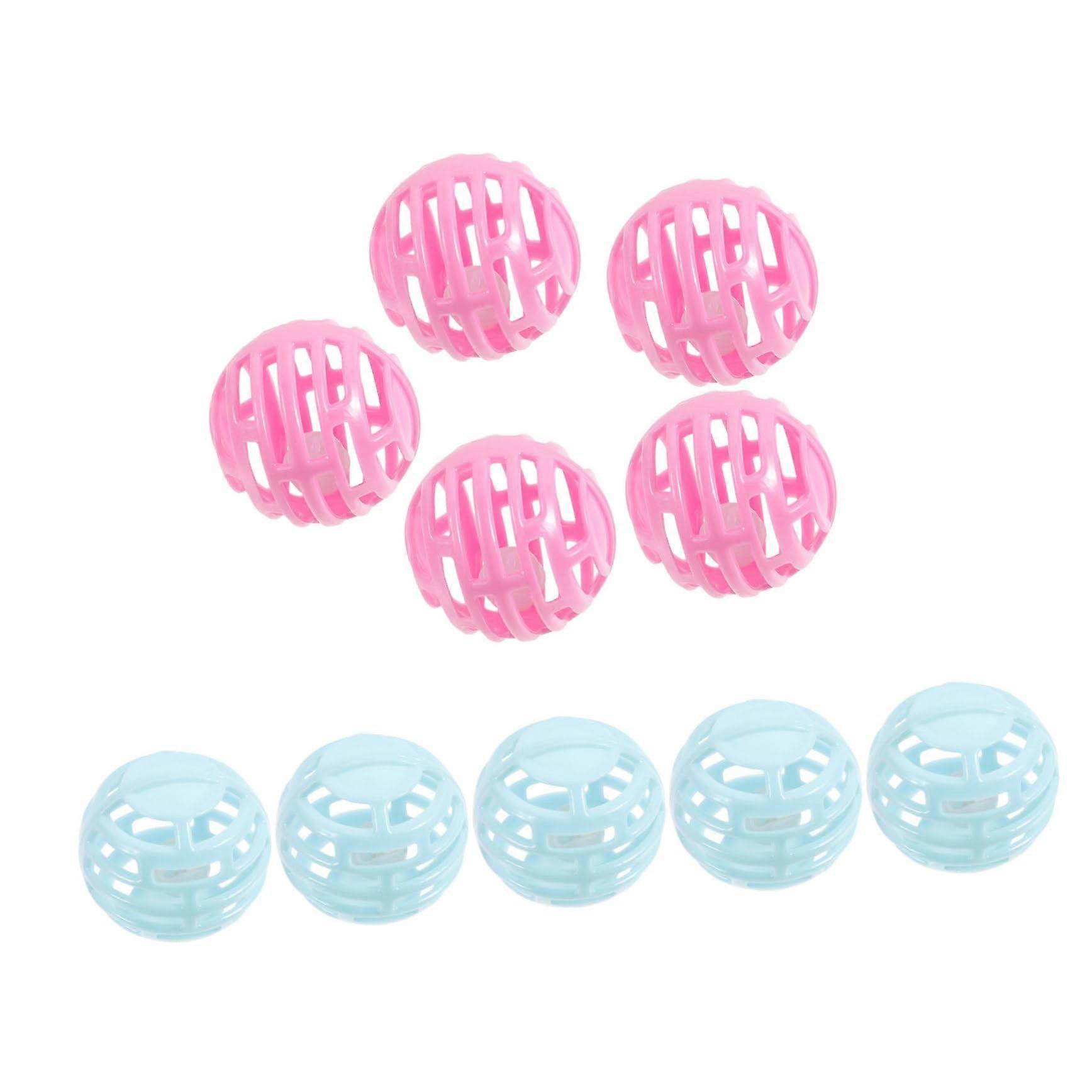 Bell Ball Funny Cat Ball Small Cat Exercise Dispenser for Cats Kittens Toy Ball Kitten Interactive Plastic Pack of 10