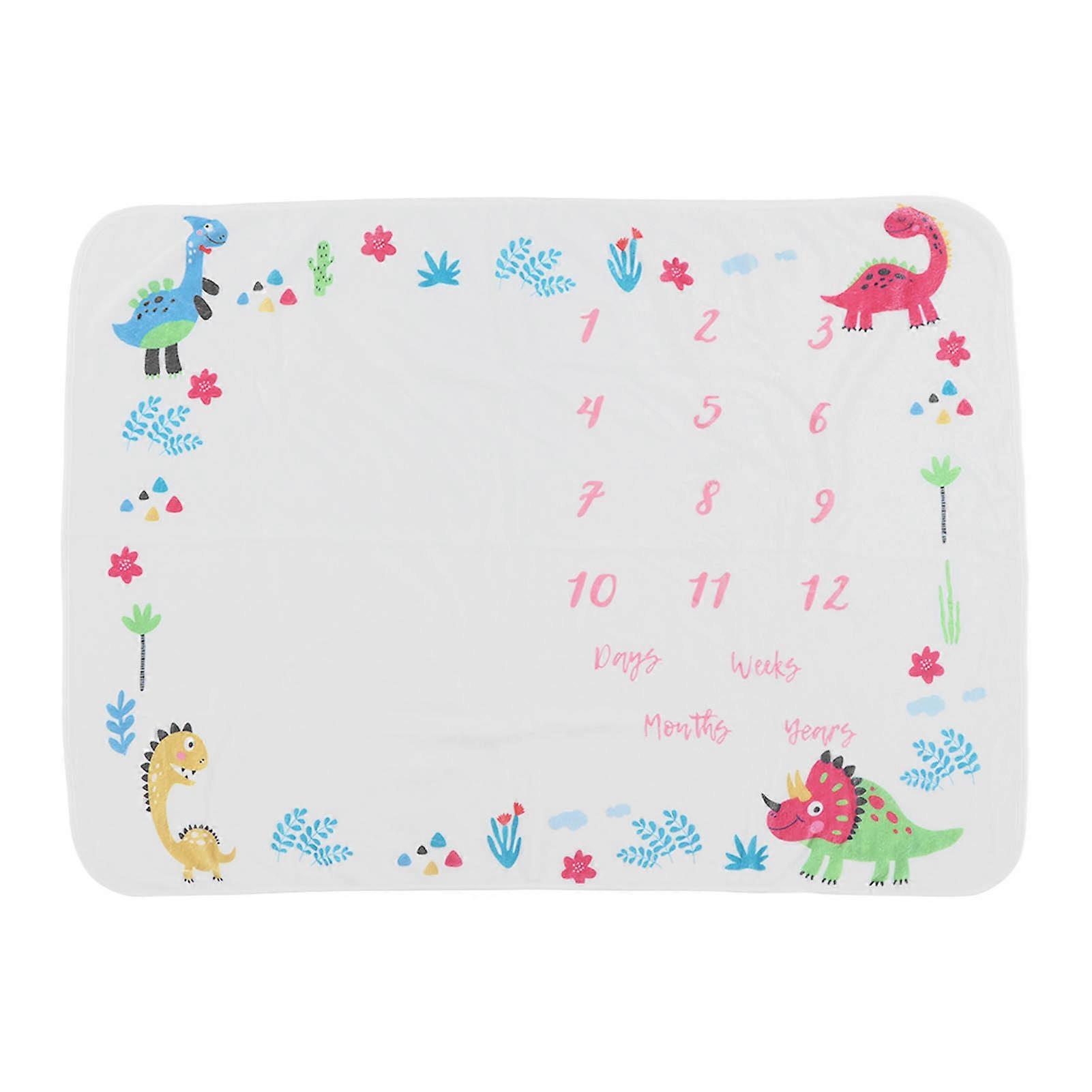 Blanket Approx 39.4x29.5in Dinosaur Pattern First Year Calendar Baby Milestone Photo Prop for Photos
