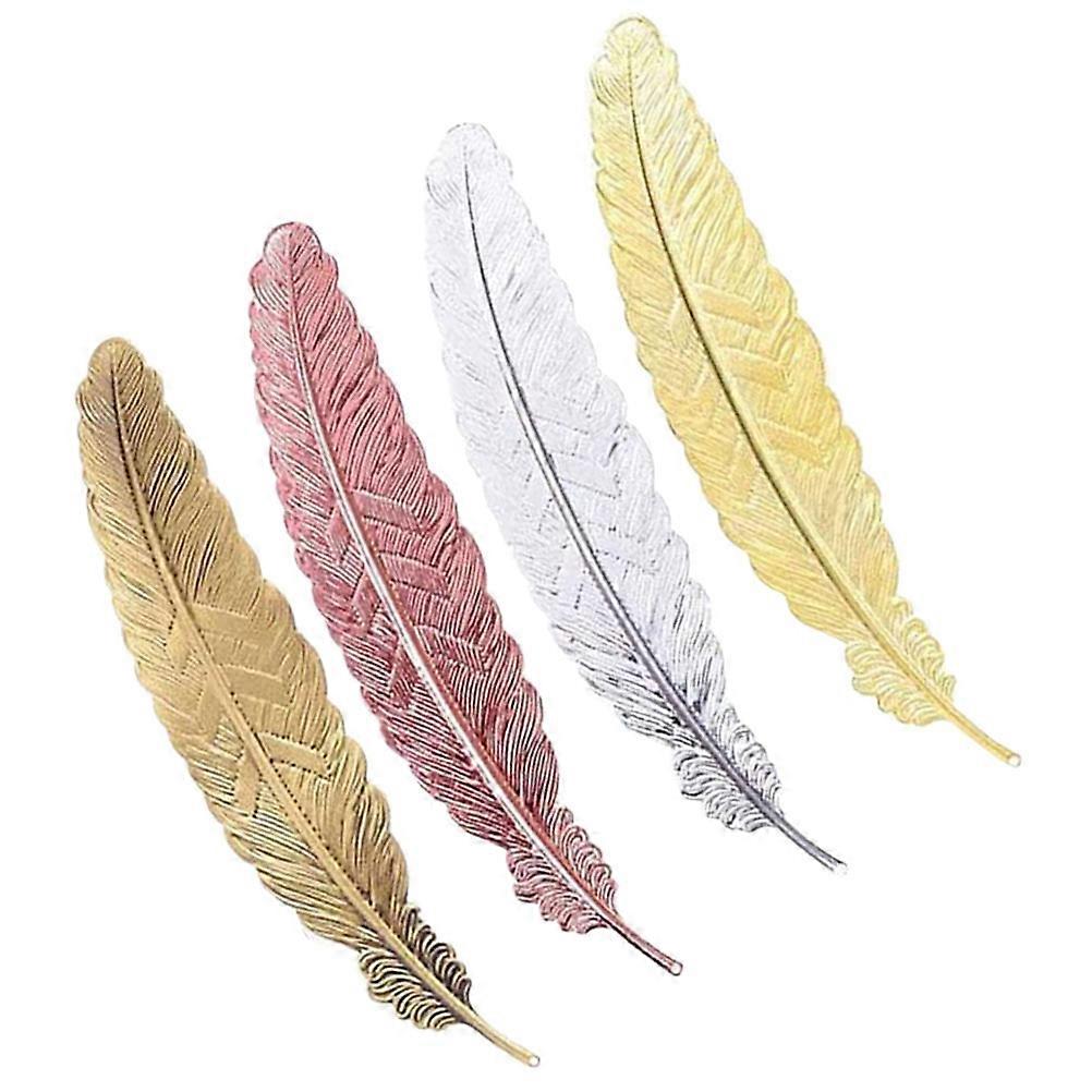 4pcs Vintage Style Plume Bookmarks for Students, Teachers & Book Lovers – Elegant Page Markers for Reading Enthusiasts