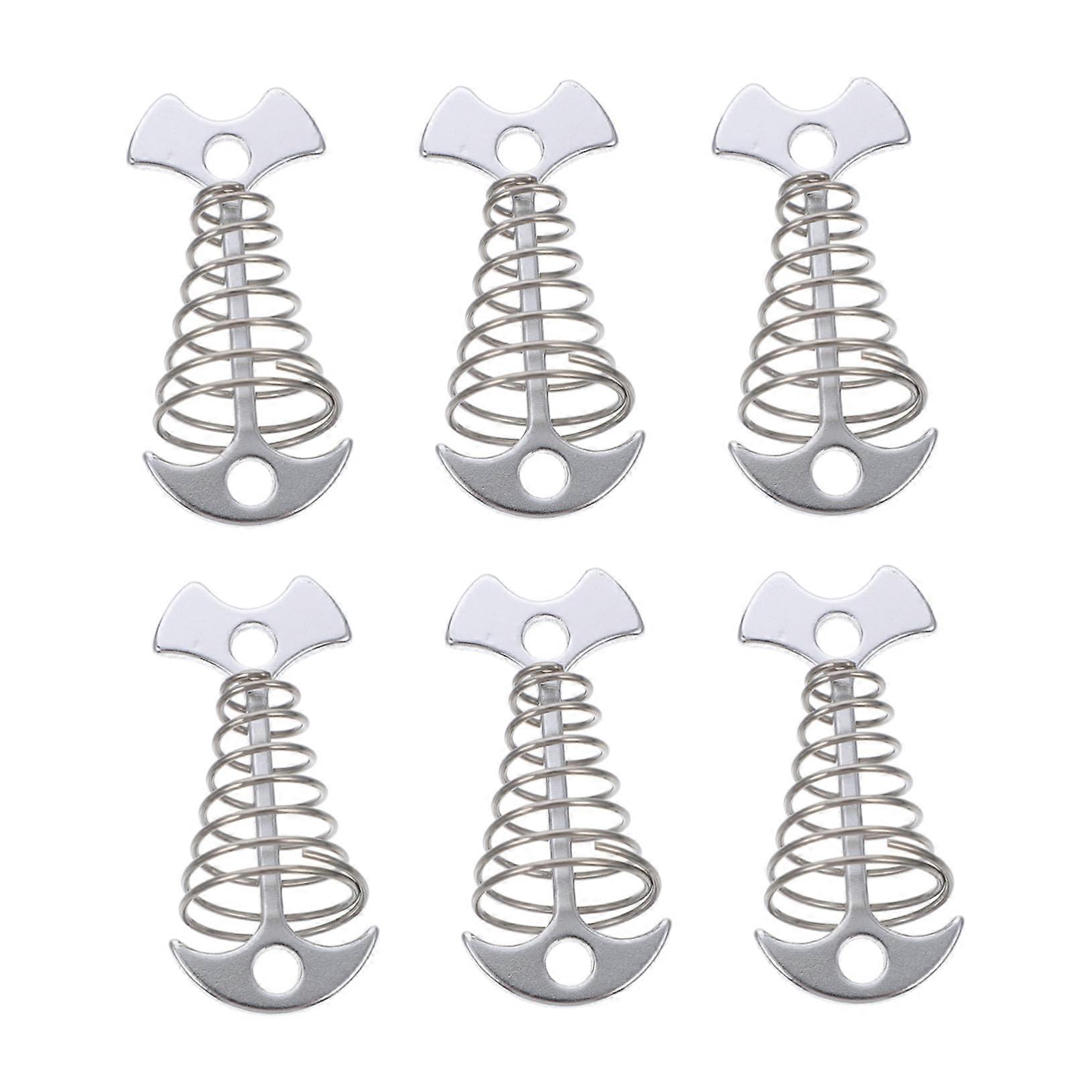 Camping Tent Stakes 6-Pack Multi-Functional Tent Connection Buckles with Adjustable Wind Rope for Outdoor Camping Activities