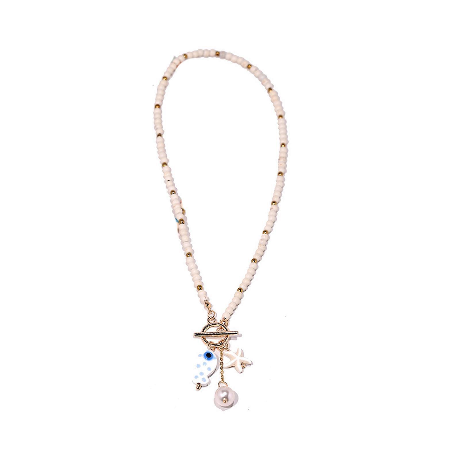 User Friendly Ceramic Bead Necklace Showcasing Marine Life Motif In Multiple Color Combinations for Trendsetters