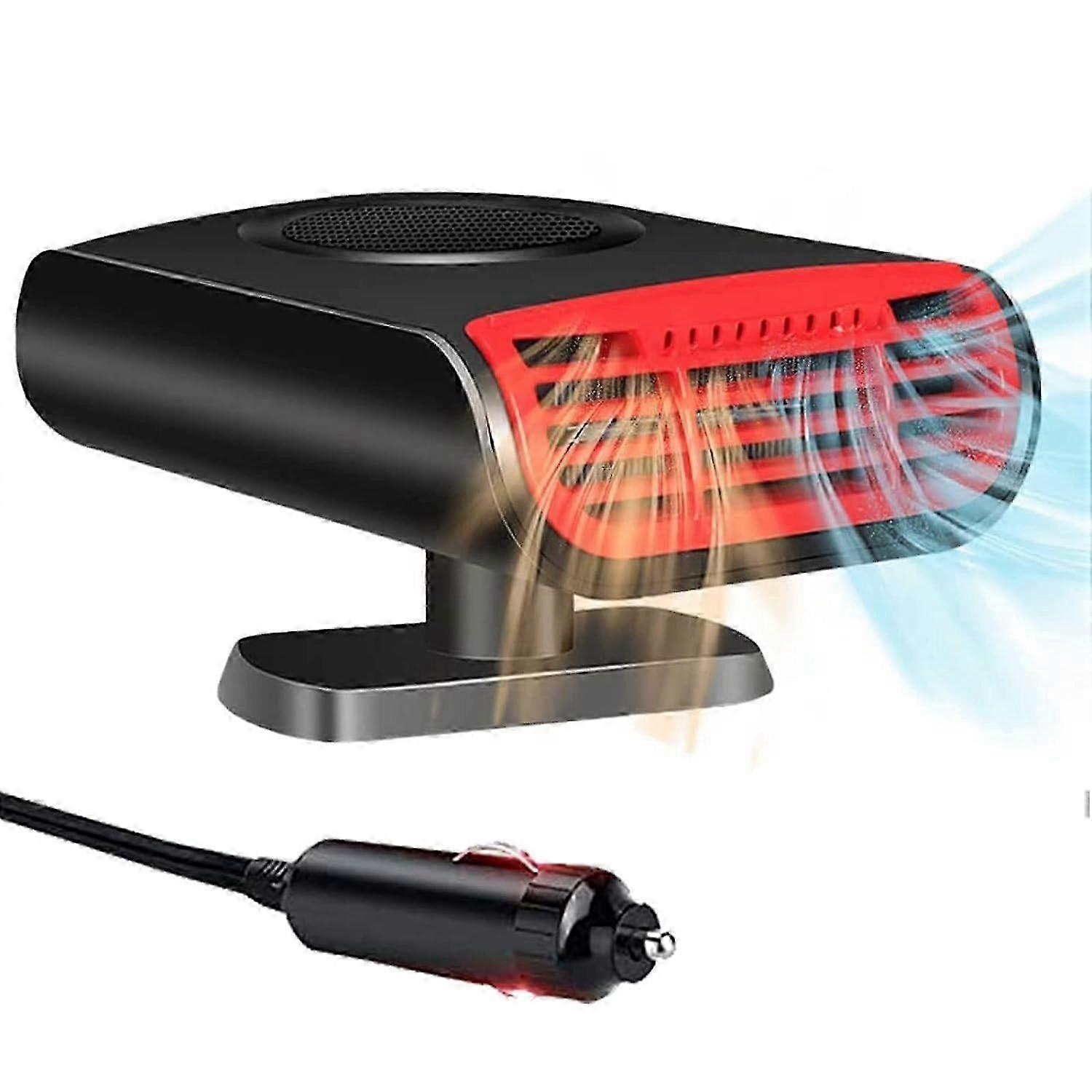 12V Portable Car Heater & Defroster - Plug into Cigarette Lighter for Fast Window Defrosting & Heating in Vehicles