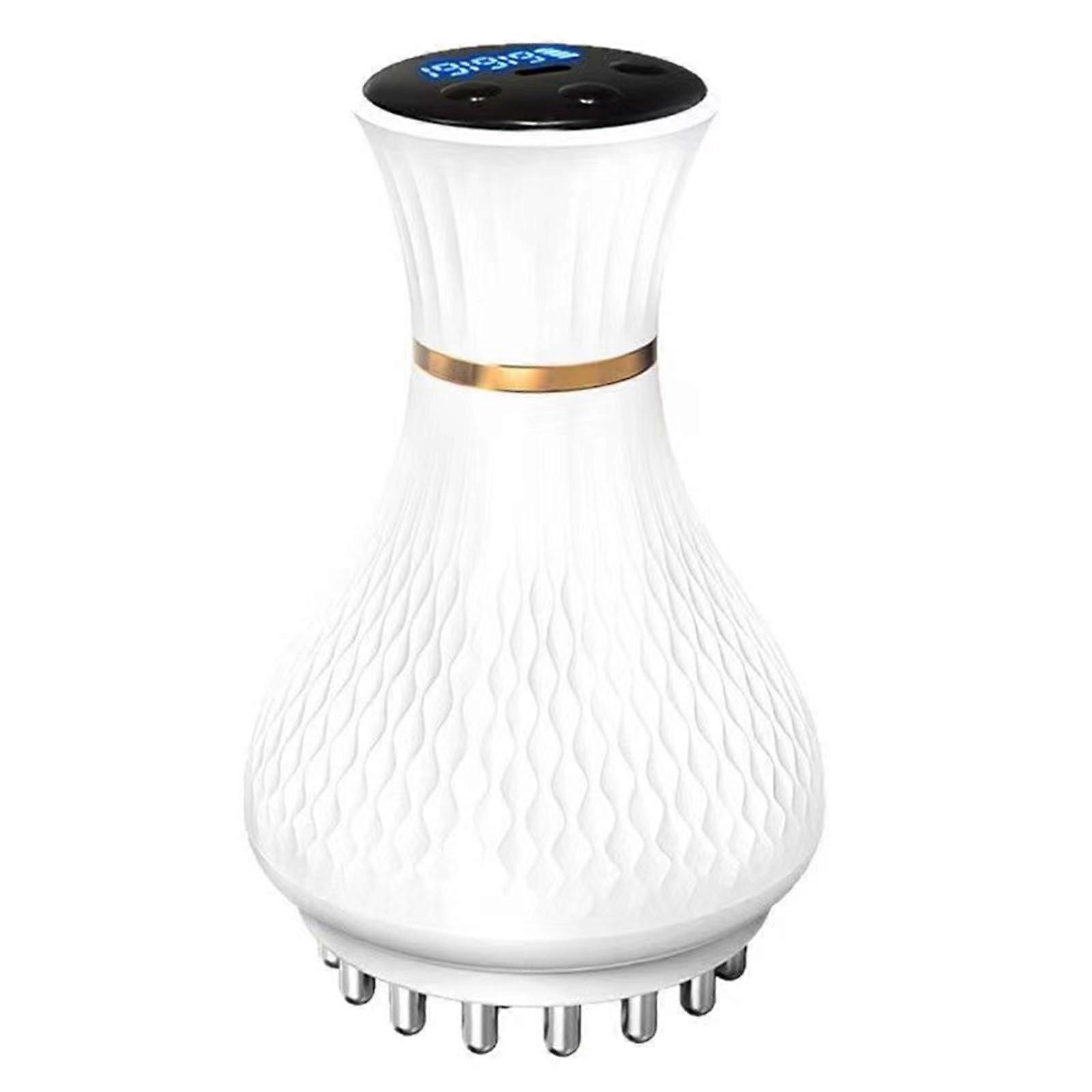 Electric Meridian Massage Brush, Rechargeable with 19 Adjustable Levels, White