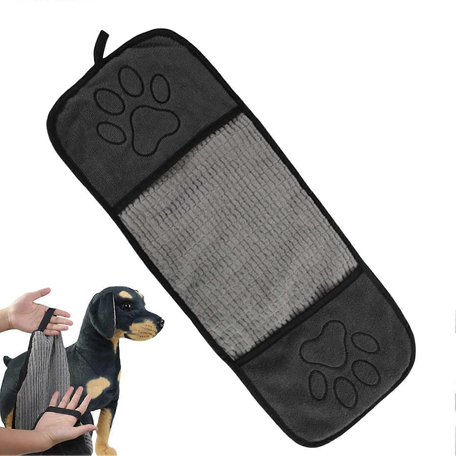 Dog bath towel, drying towels for dogs, super absorbent puppy towel, shower accessories for dogs, bathrobe for pets, wrap for pets dark gray L