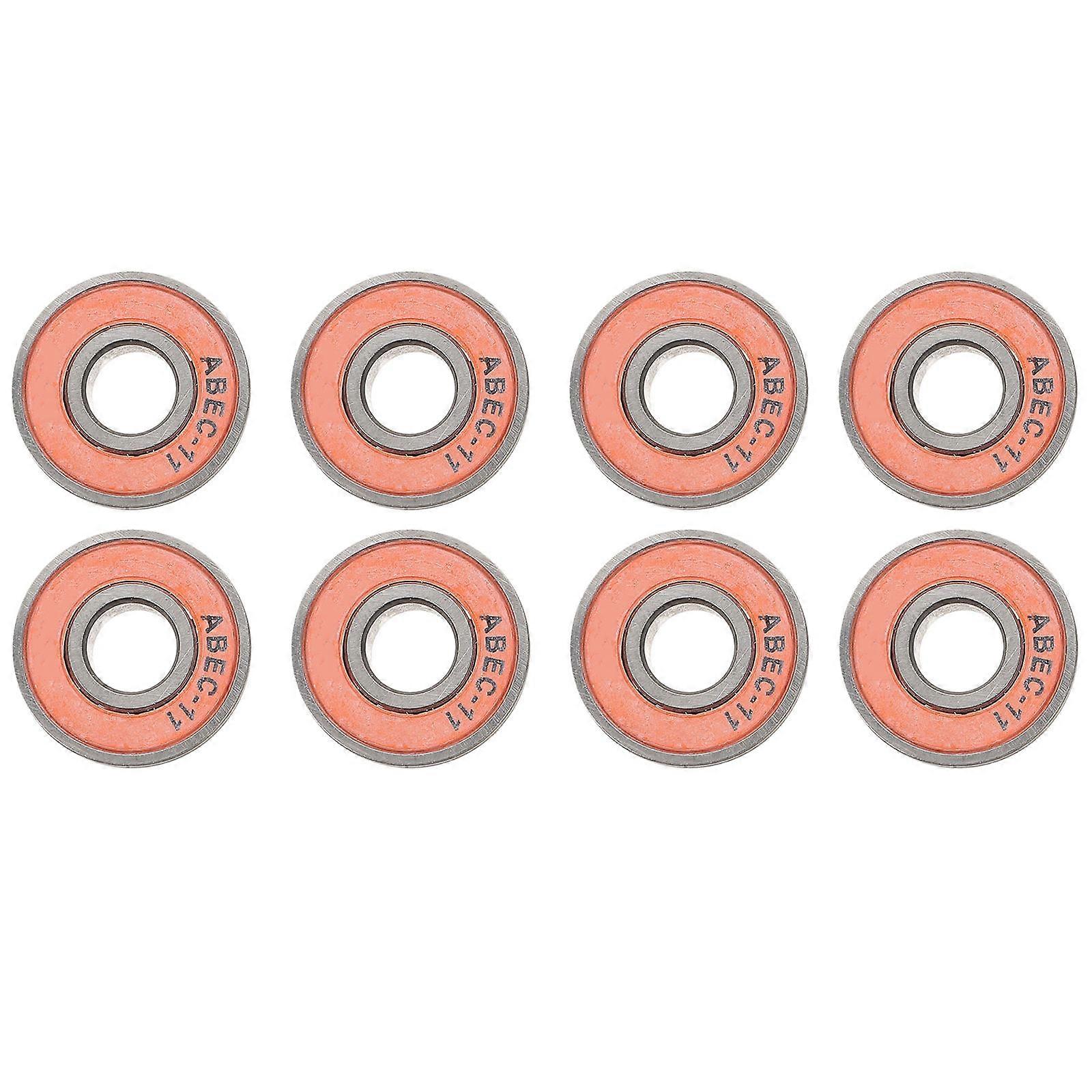High Speed Skateboarding Bearings Replace Old Bearings Orange 2.10X2.10X0.60cm 8Pcs