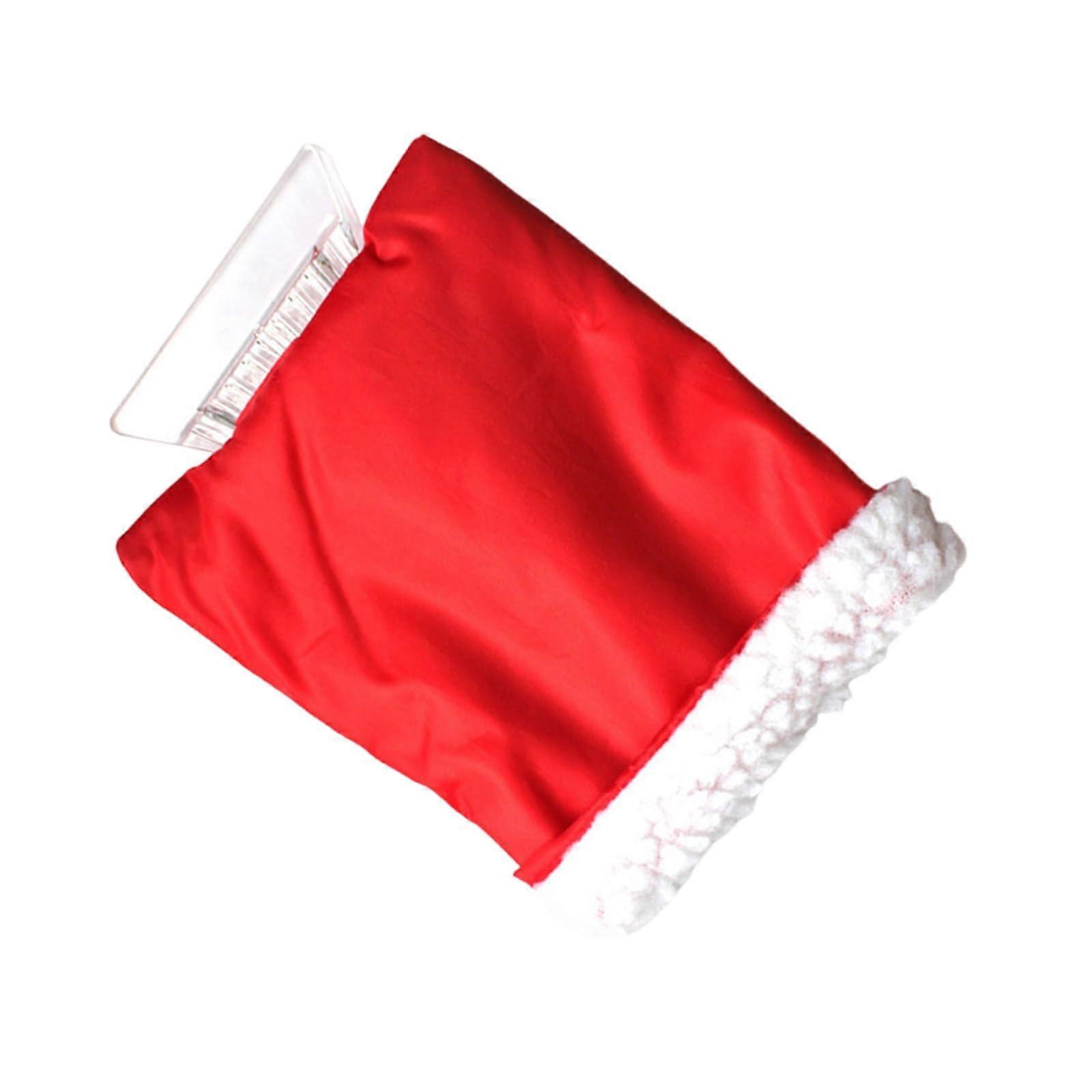 Auto Snow Shovel Ice Scraper Tool with Protective Covers Gloves Outdoor Warm for Safe Efficient Ice Removal Red