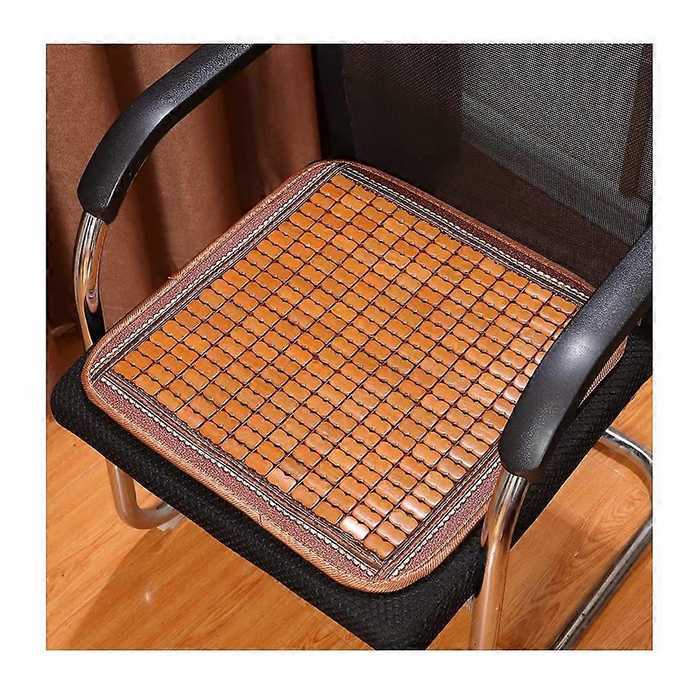 Bamboo Seat Cushion, Comfortable Summer Cooling Pad For Car Seats, Chair And Sofa Seats With Fabric Edge (Color: BrownA, Size: 50x50cm)