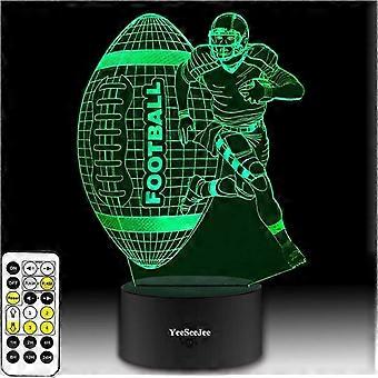 Football Gifts for Men 3D Illusion Lamp with 7 Colors Timer Remote Birthday Gifts for Boys Age 6 7 8