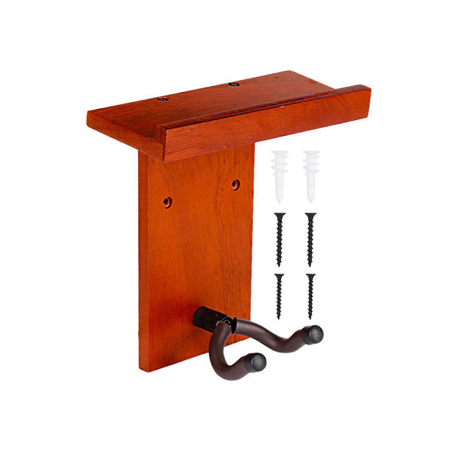 Multifunctional Guitar Hanger Wall Shelf with 2 Hook Modes Pick Storage Space Saving Guitar Wall Mount for Instruments Multicolor