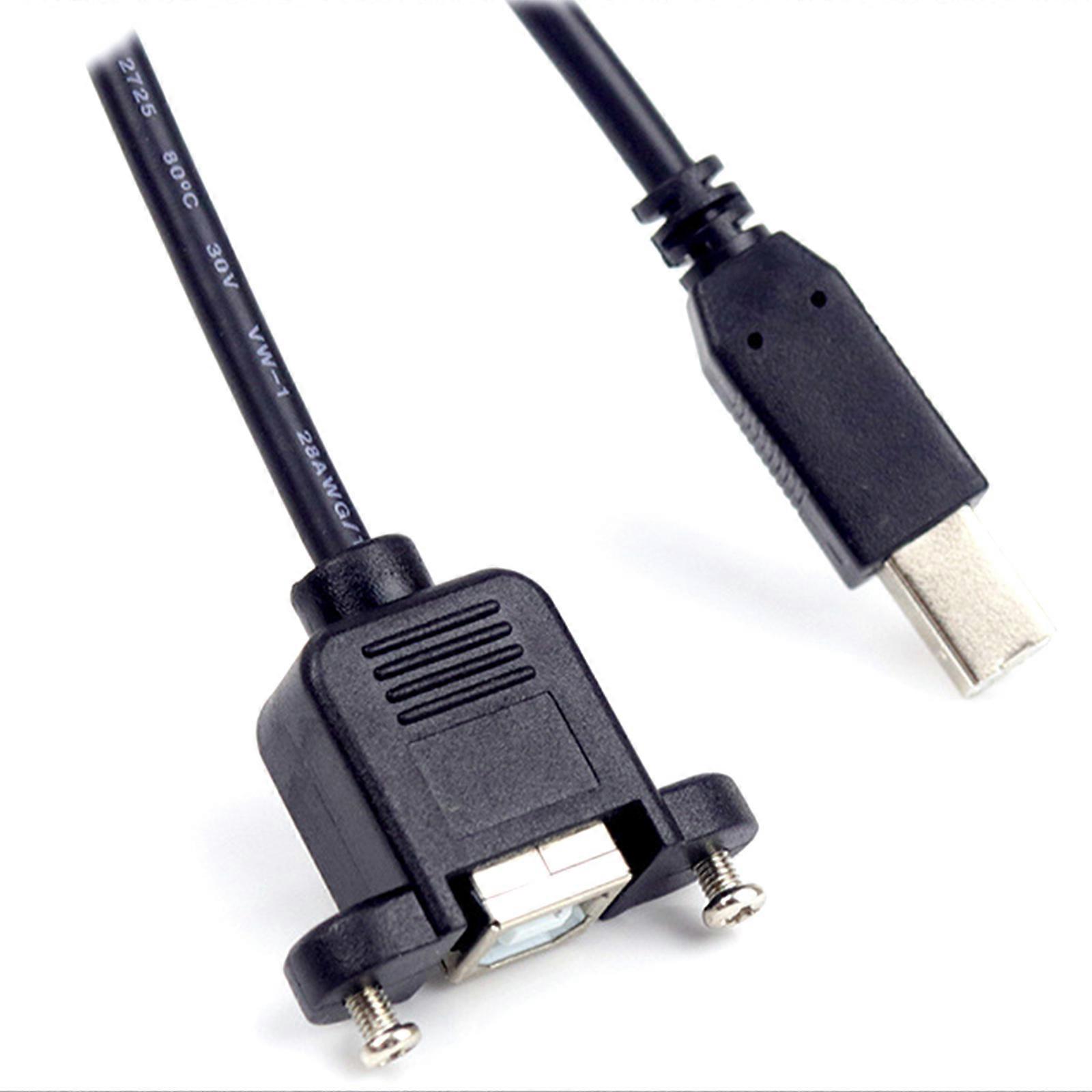 High Strength USB Printer Cable Extension with Square Connector and Space Saving Solution Length Option Multicolor
