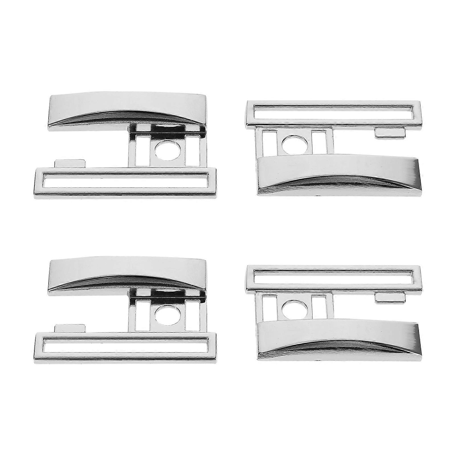 Alloy Clamp Belt Buckle Zinc Alloy Buckles Daily Use Rectangular Simple Design Silver 4.5X4X0.5CM 2Pcs