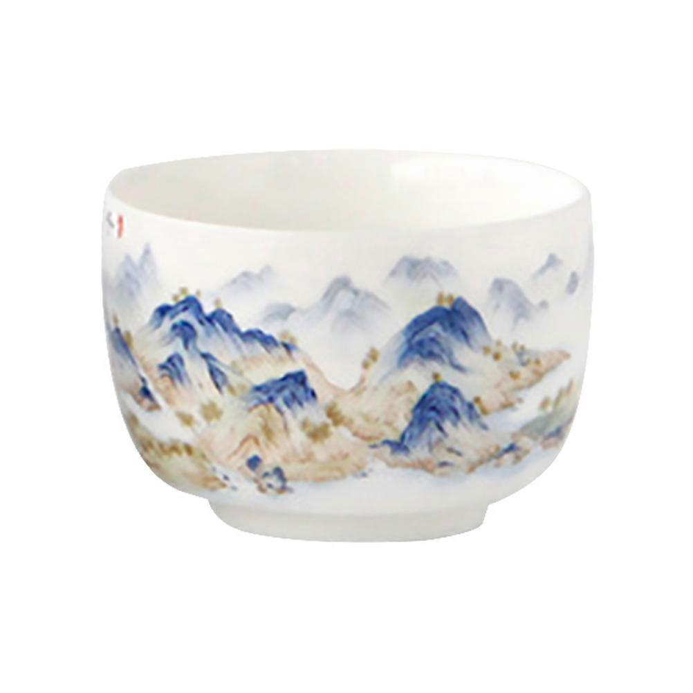 Retro Hand Drawn Tea Cup Suitable For Tea House Use Ceramic Material 7.5x7.5x5.2cm 1Set