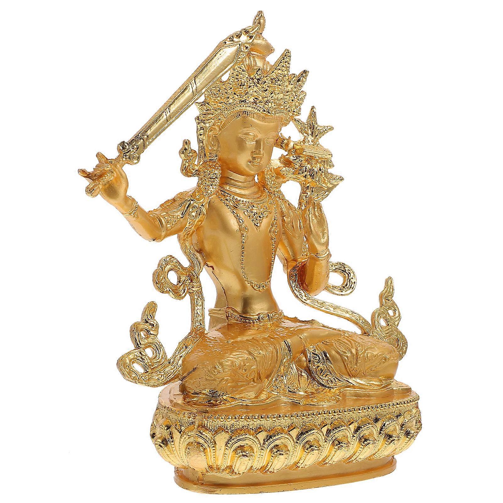 Desktop Statue Home Decorations Workmanship Not Easy To Fade Buddha Sculpture Golden Color 1Set