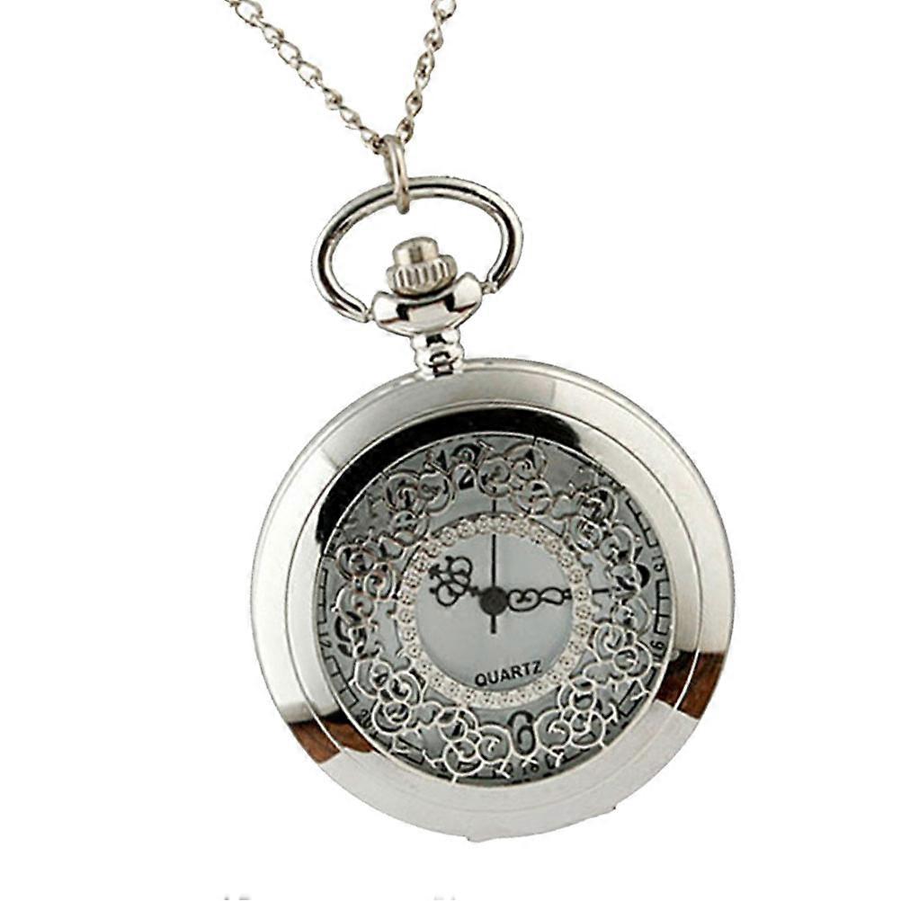 Classic Simple Design Quartz Pocket Personality Watch for Decoration Use Silver