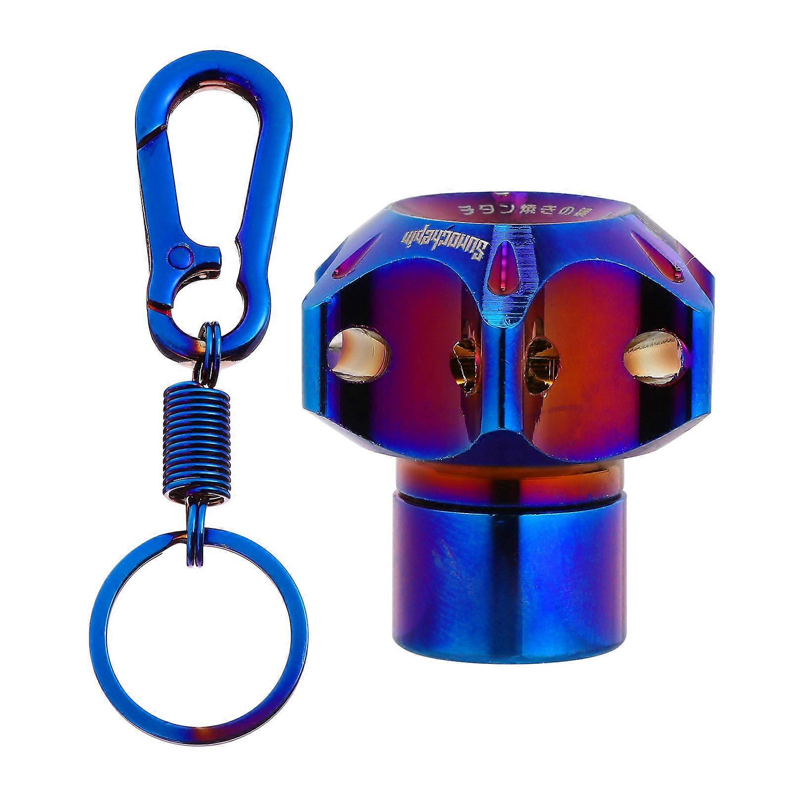 General CNC Modified Key Shell For Motorcycle Use Blue Color Hexagon Shape 1Set